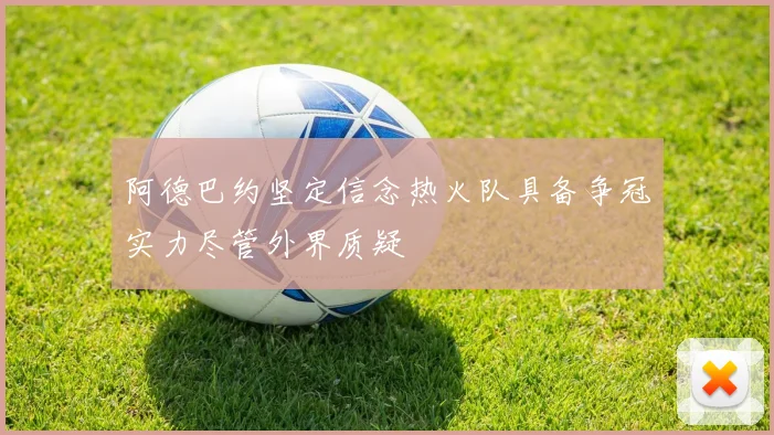 阿德巴约坚定信念热火队具备争冠实力尽管外界质疑